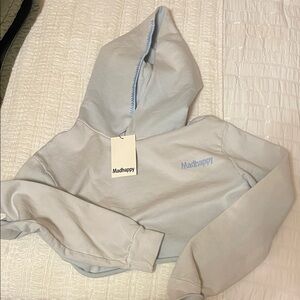 Madhappy Light Gray Cropped Hoodie
